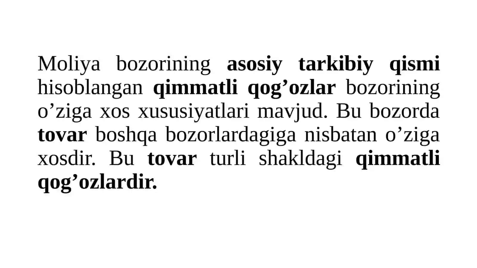 Qimmatliqog‘ozlarbozoriningmohiyativauningtarkibiytuzilmasi 4