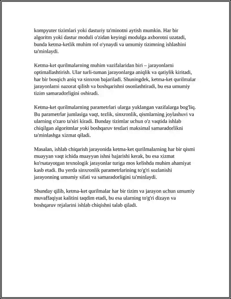Ketma-ket qurilmalarning vazifalari va parametrlari 4