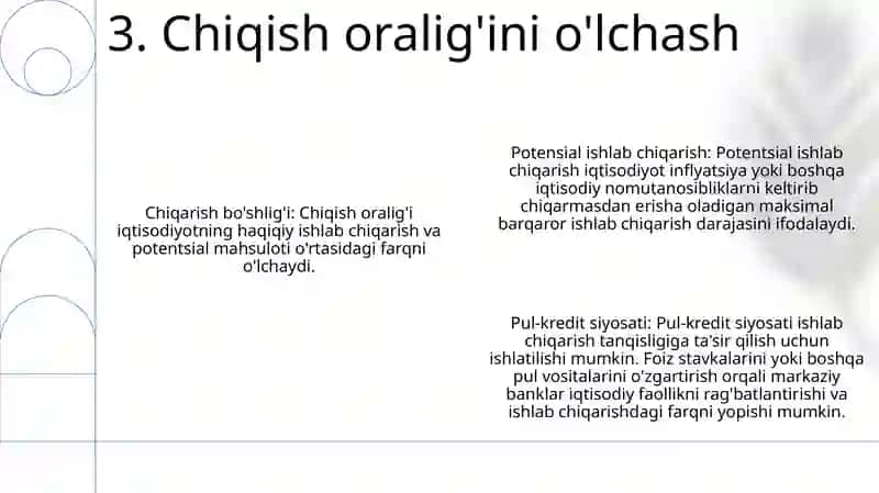 Ishlab Chiqarish Tafovuti Va Monetar Siyosat 4