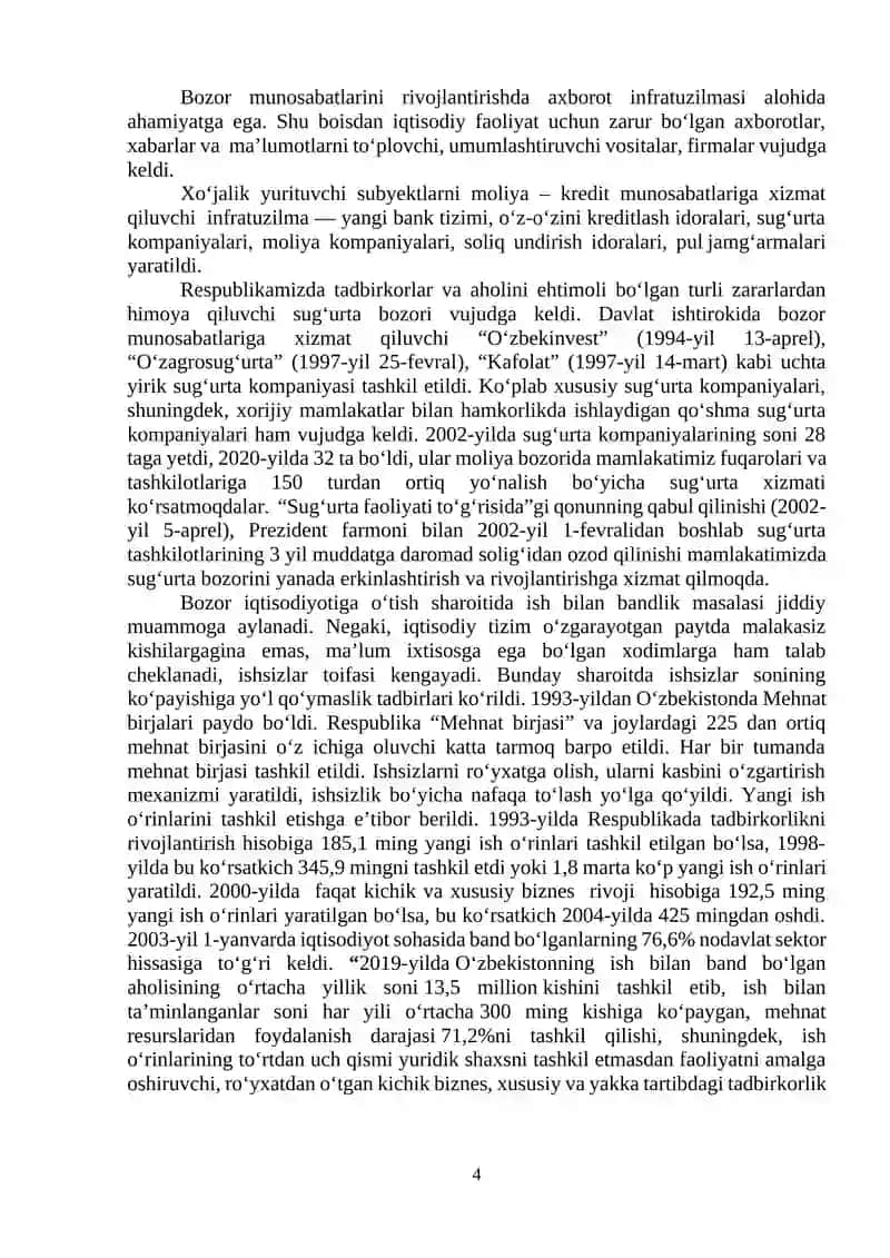 Mustaqillik yillarida O‘zbekistondagi iqtisodiy o‘zgarishlar 4