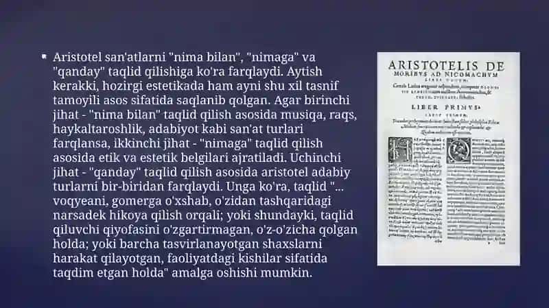 Aristotelning poetika asarini o`rganish 4