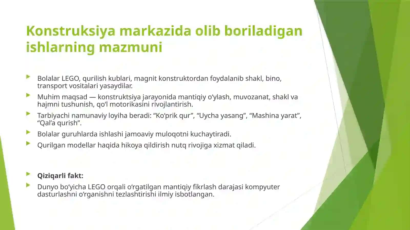 MAKTABGACHA TA’LIMDA MARKAZLARDA OLIB BORILADIGAN ISHLARNING MAZMUNI 4