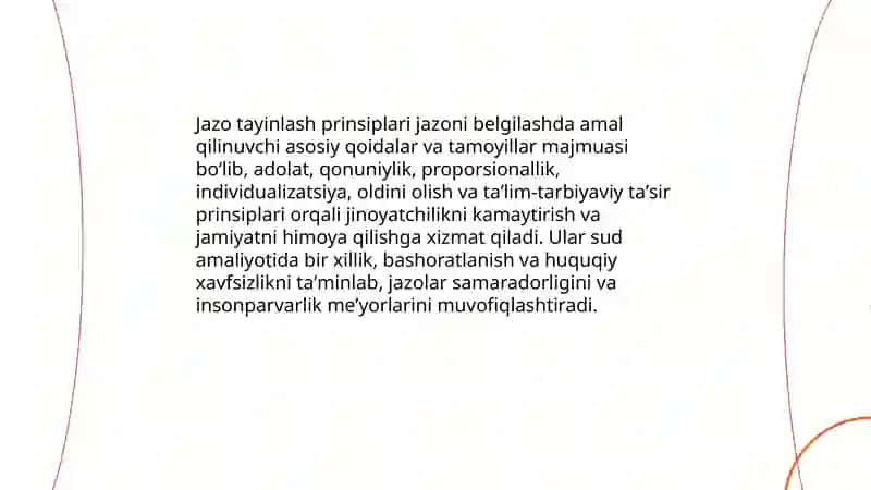 Jazo tayinlashning prinsiplari tushunchasi va ahamiyati 4