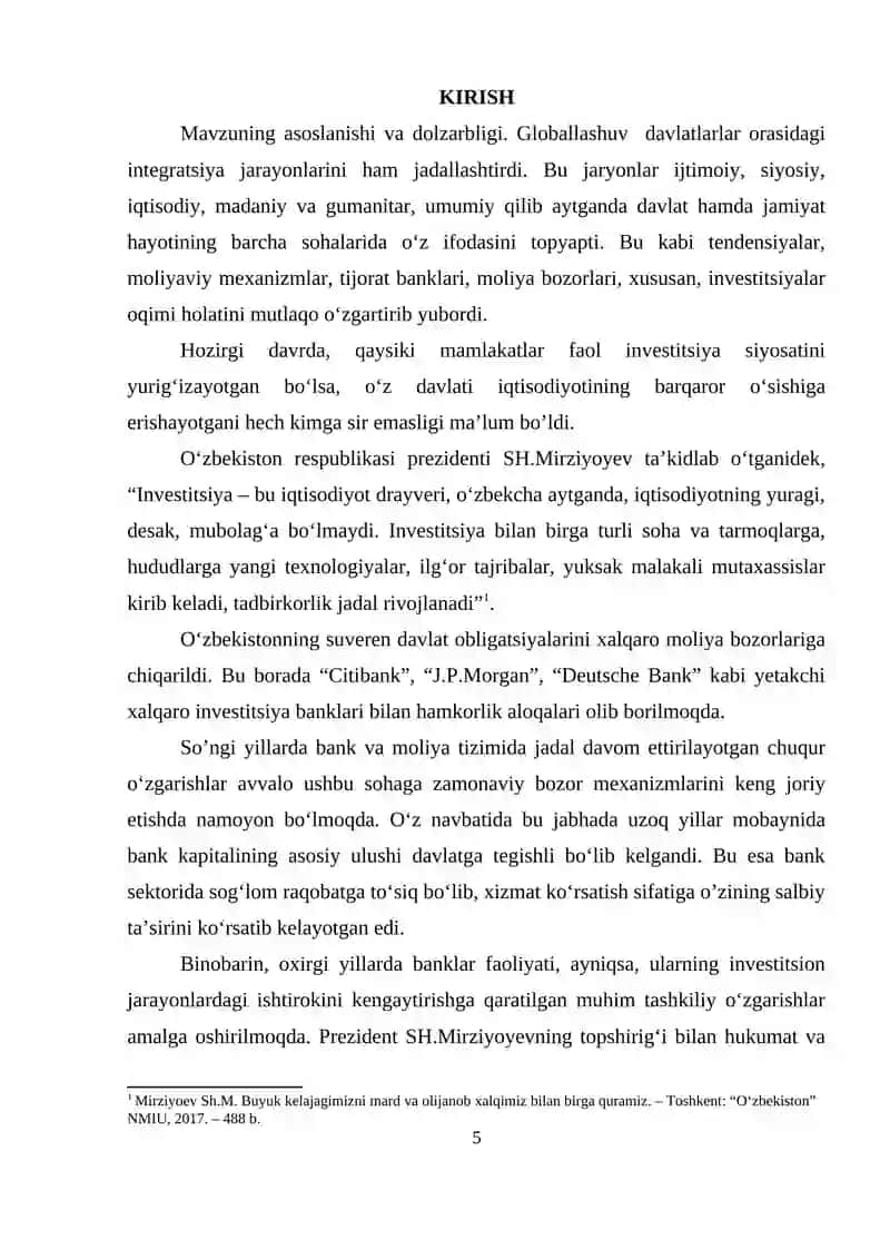 Dissertatsiya. Jahon banklari mavzusiga 4