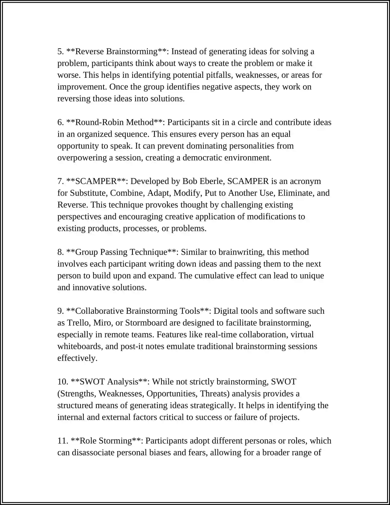 Brainstorming Techniques Overview 4