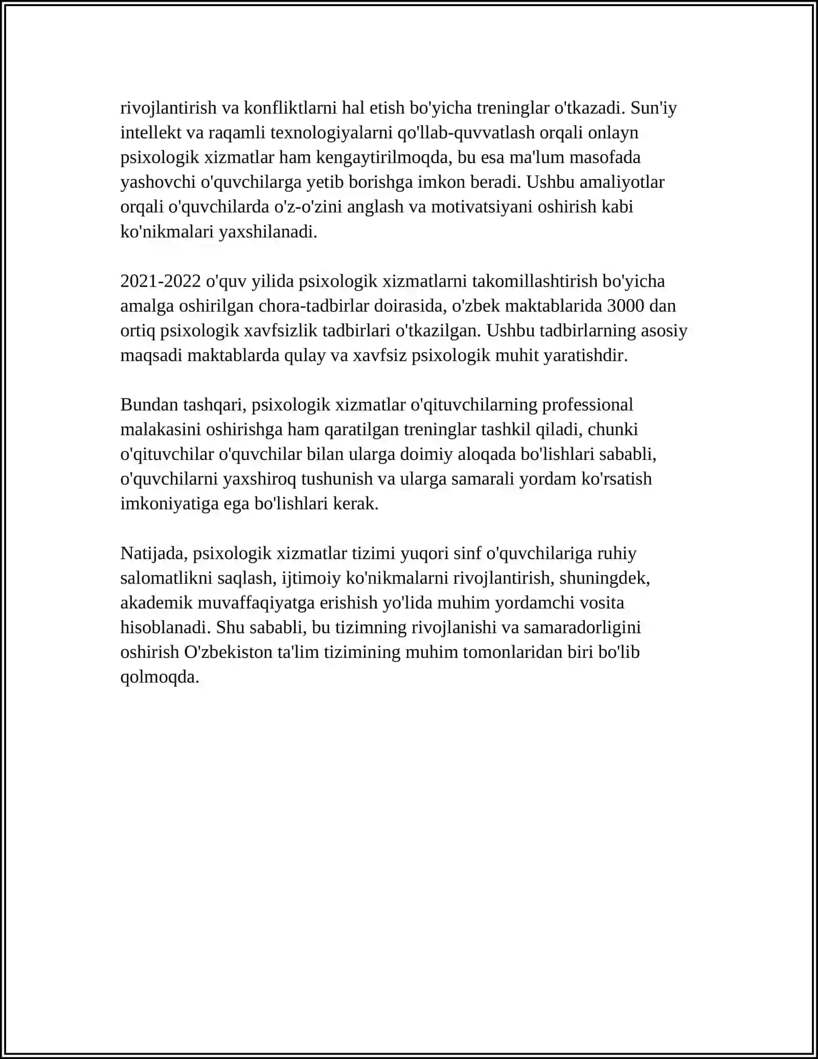 YUQORI SINF OQUVCHILARINING PSXOLOGIK MUAMMOLARINI HAL QILISH TEXNOLOGIYASI 4