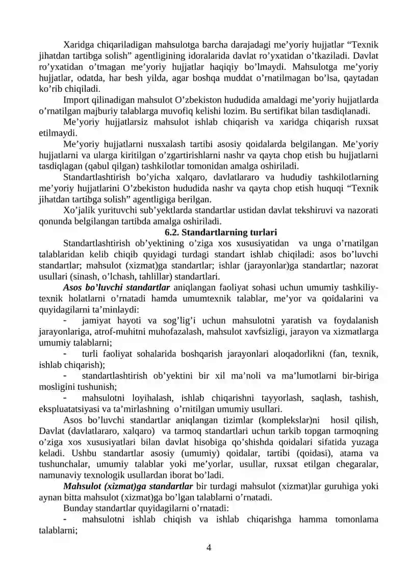 6-AMALIY MASHG`ULOT. STANDART, ULARNING TURLARI, ISHLAB CHIQISH TARTIBI VA TASDIQLANISHI 4