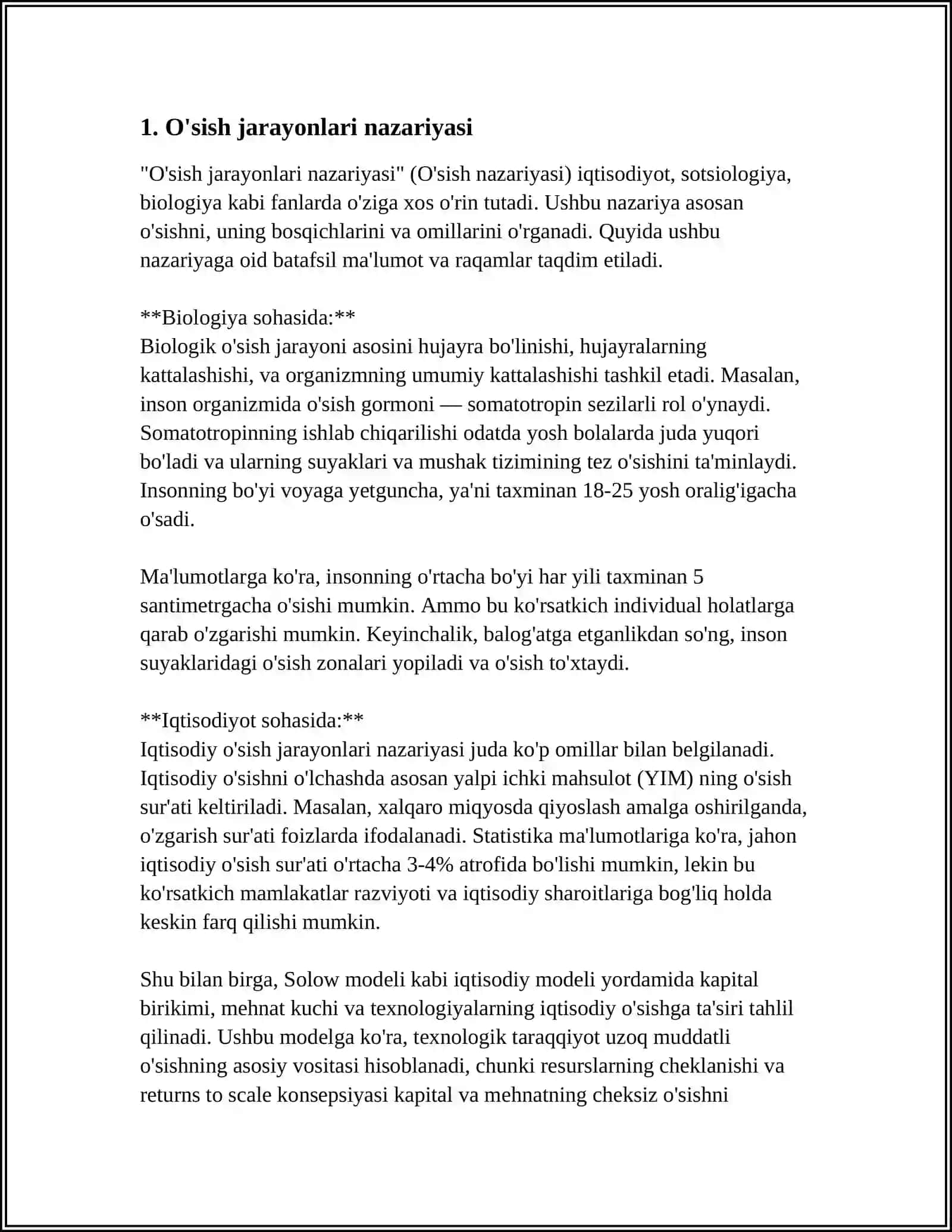 O'SISH VA RIVOLANISH GETEROXRONIYASINI JADVAL VA SXEMALAR TARZIDA O'RGANIB CHIQISH 4