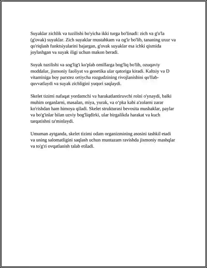 OYOQ SKELETI HAQIDA REFERAT 4