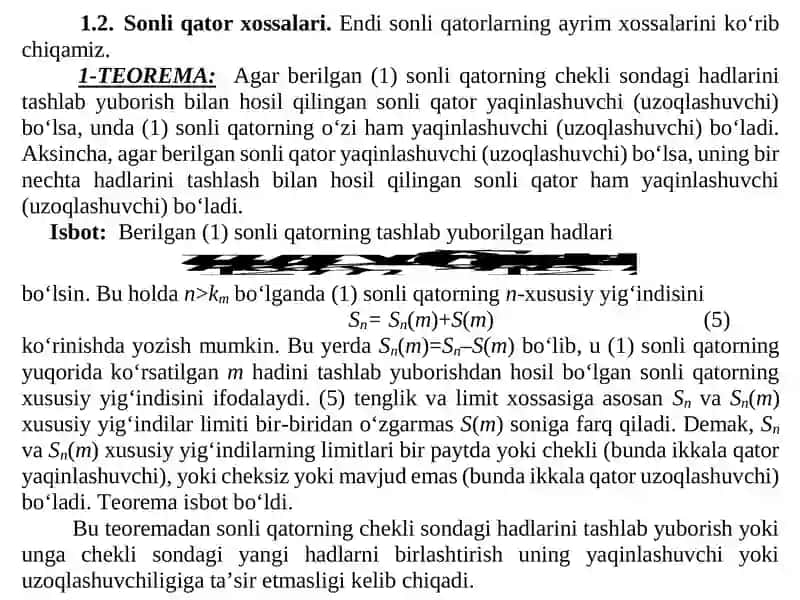 SONLI  QATORLAR  VA ULARNING  YAQINLASHUVI 4