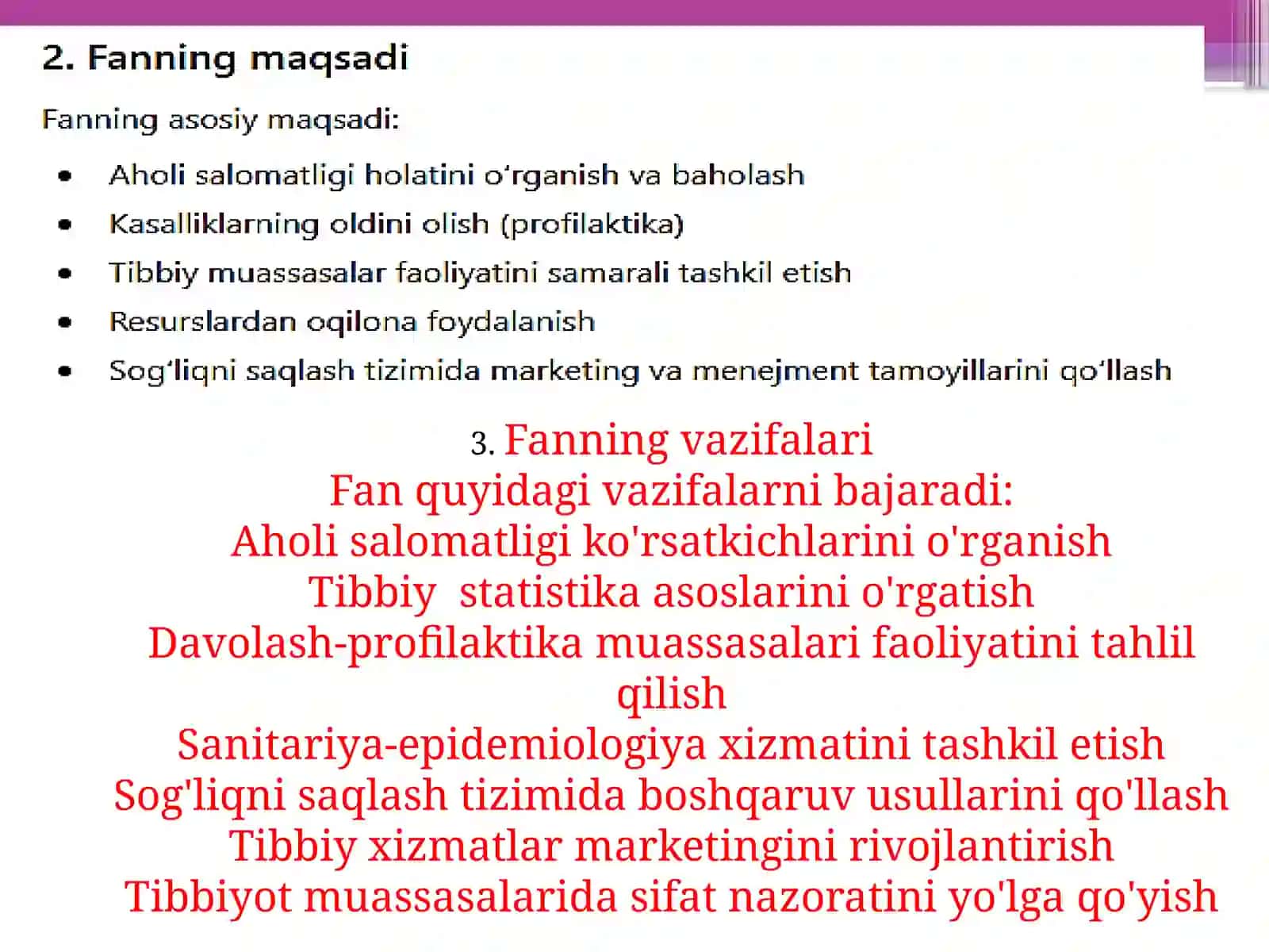 Aholi salomatligi ko'rsatkichlari va vazifalari 4