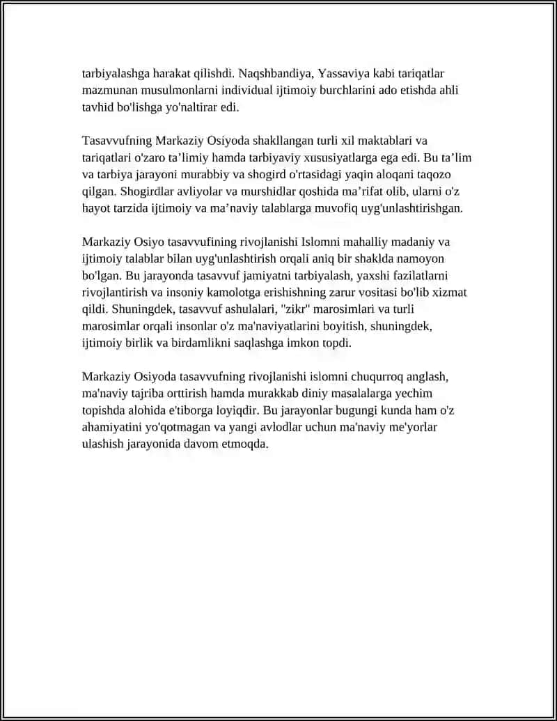 MARKAZIY OSIYODA TASAVVUF, UNING TARBIYAVIY JIHATLARI 4
