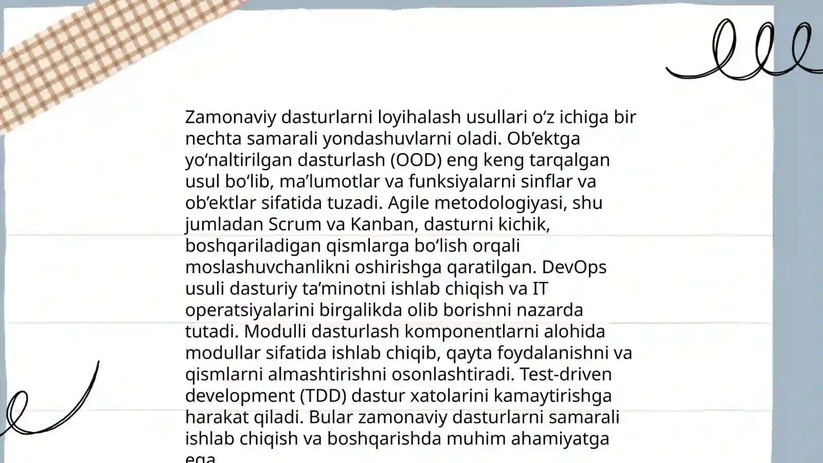 EGMA baholash dasturi asosida zamonaviy dasturlarni loyixalashtirish 4