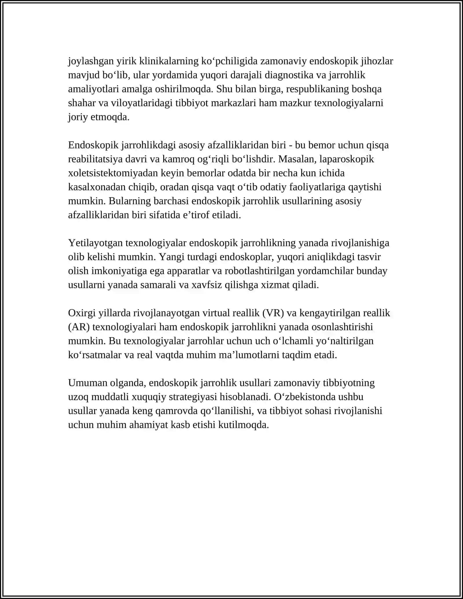 TIBBIYOTDA ENDOSKOPIK USULLARNING QOLLANISHI 4