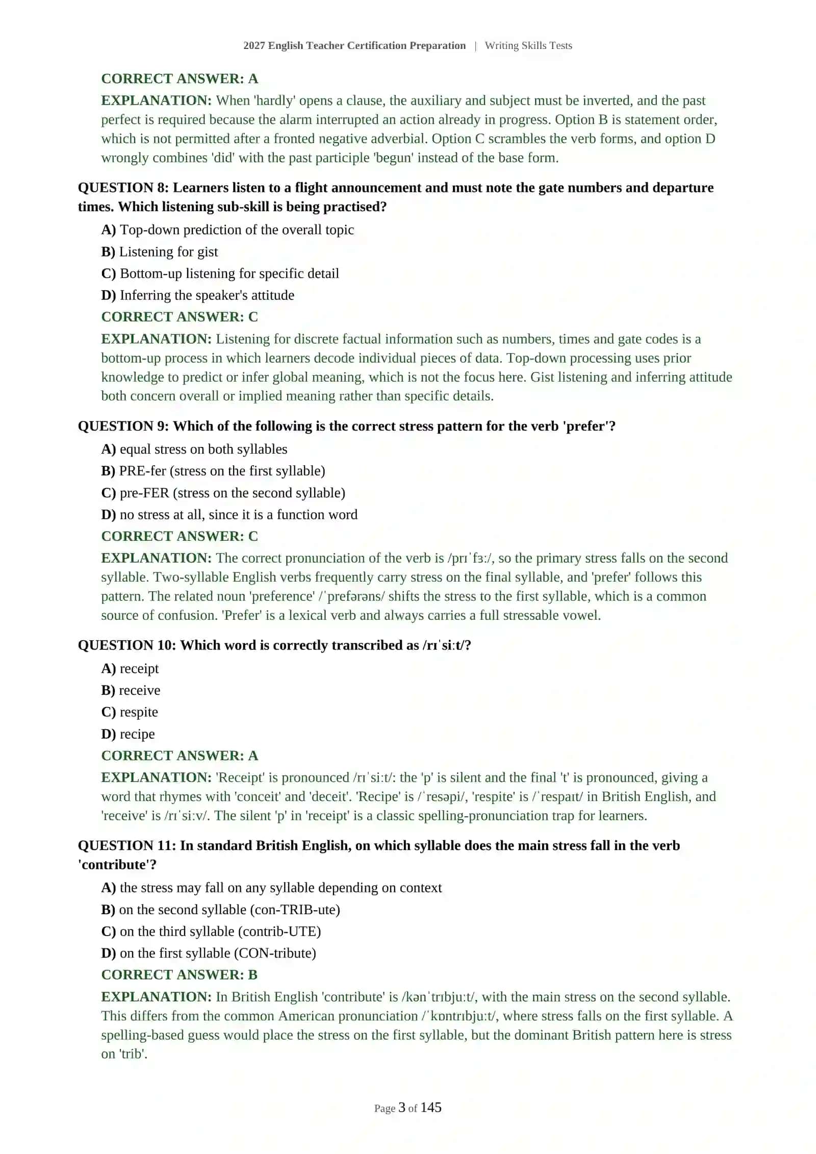 Mavzu: 2027 English Teacher Certification Preparation | Writing Skills Tests 4