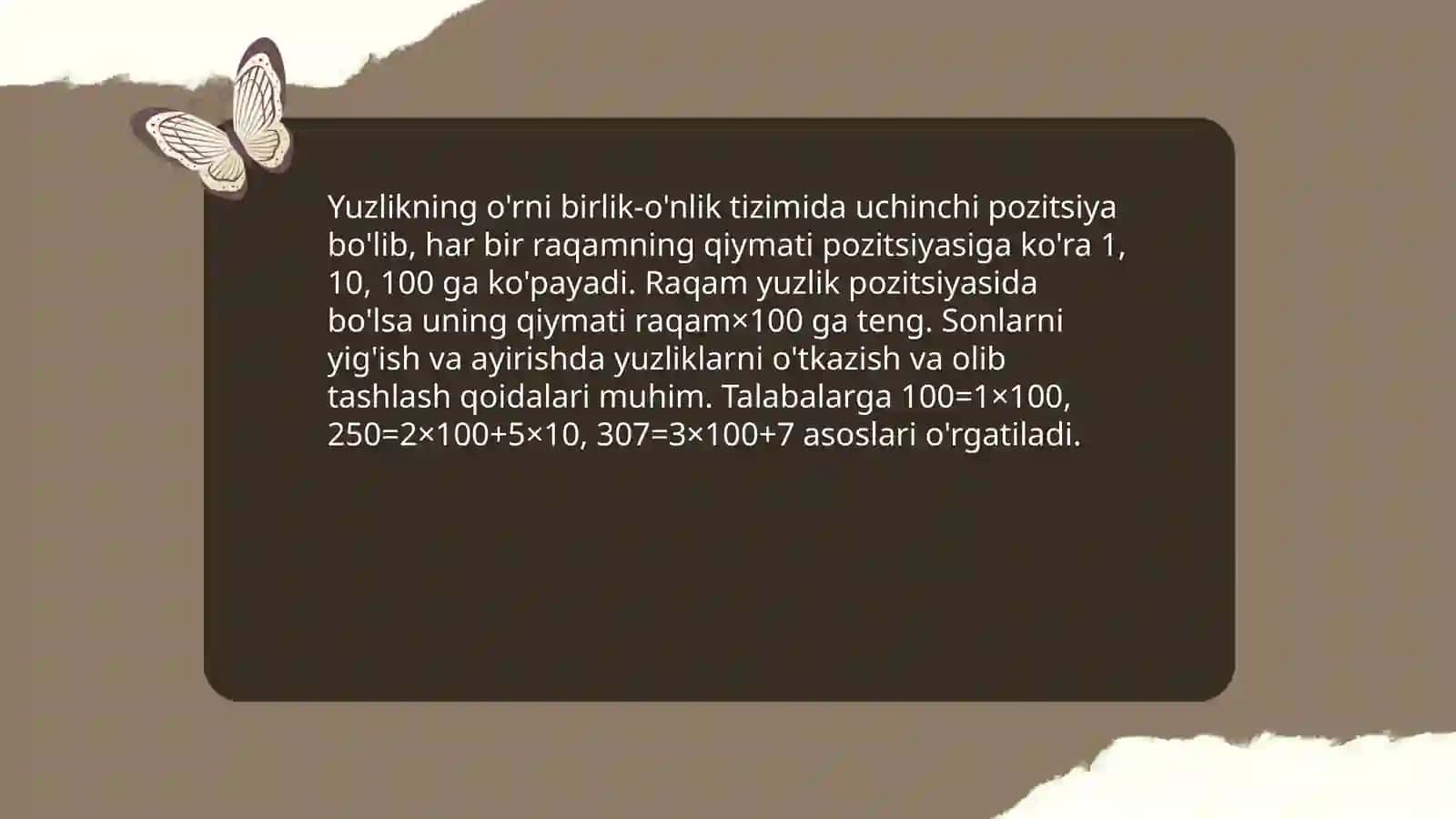 O'quvchilarni "yuzlik" mavzusida masalalarni yechishga orgatishning umumiy masalalari 4