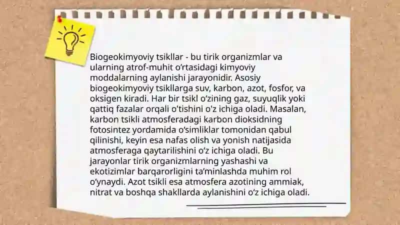 Kimyo fanini boshqa (biologiya, ekologiya, geografiya) fanlari bilan bog'liqligi 4
