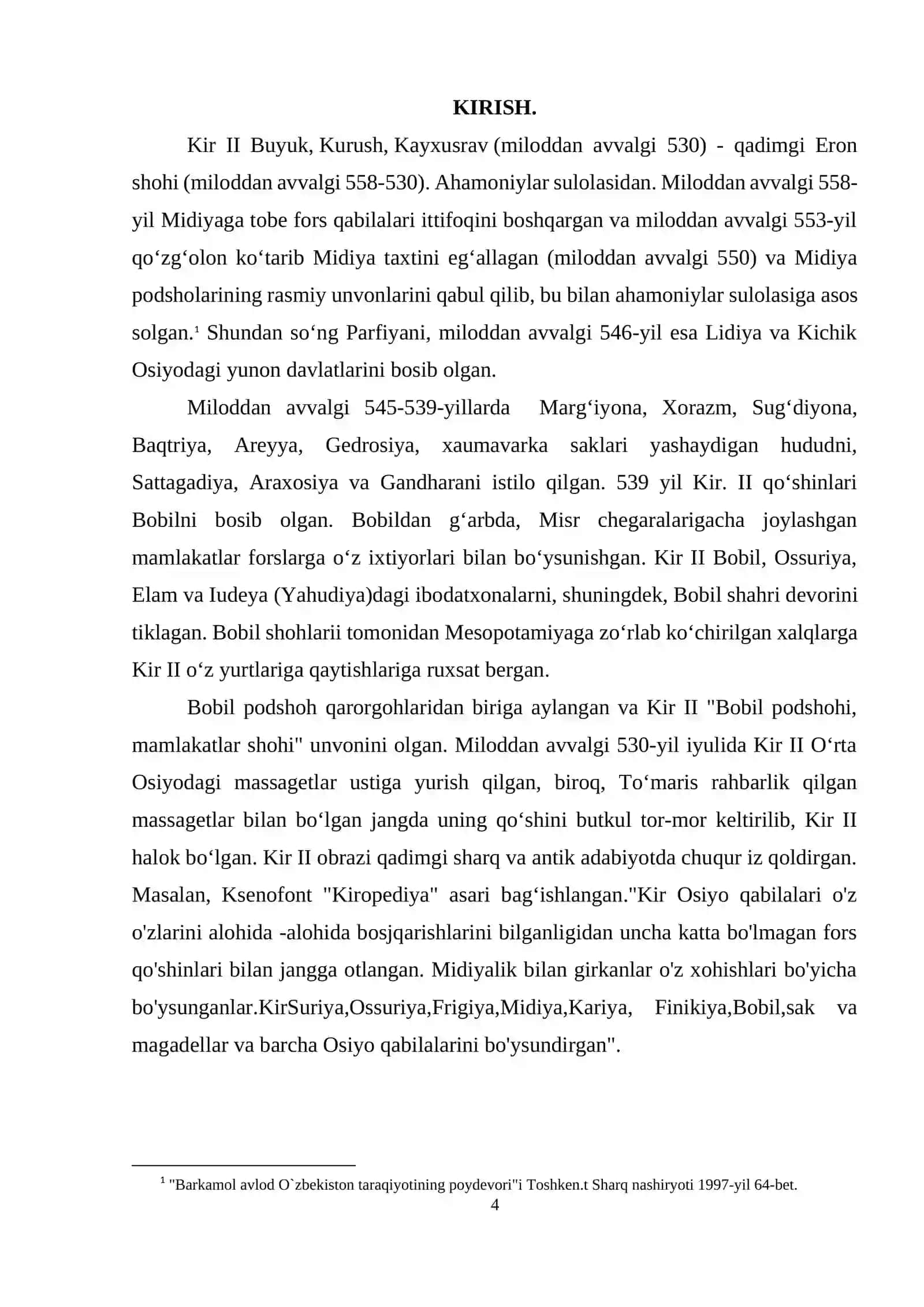 KURS ISHI "KIR II DAVLATINING YUKSALISHI VA UNING O’RTA OSIYOGA BOSQINLARI" 4