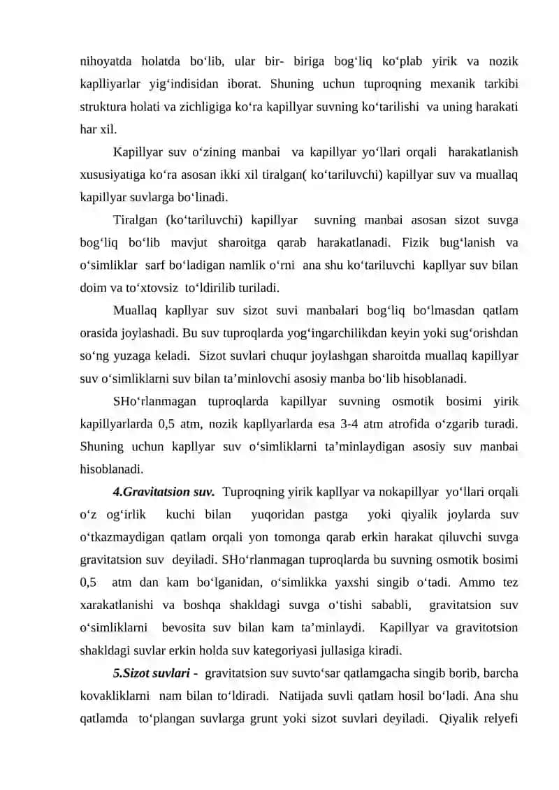 Tuproq Xavo Issiqlik va Ozuqa Xossalari 4