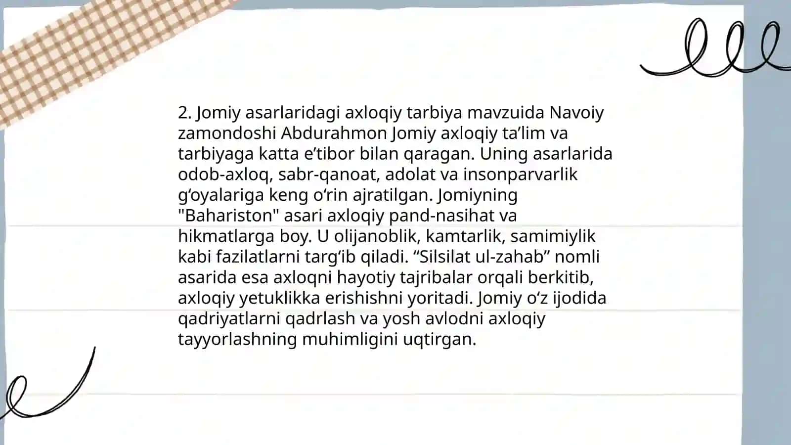 Abduraxmon Jomiyning ta'limiy-axloqiy qarashlari 4