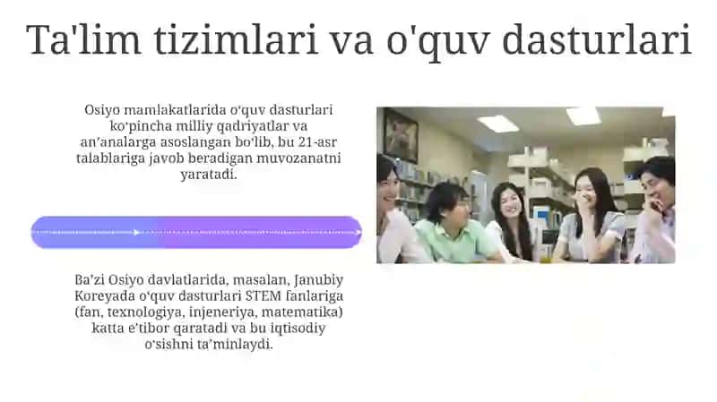 Osiyo mamlakatlarida ta'lim tarbiyani tashkil etish 4