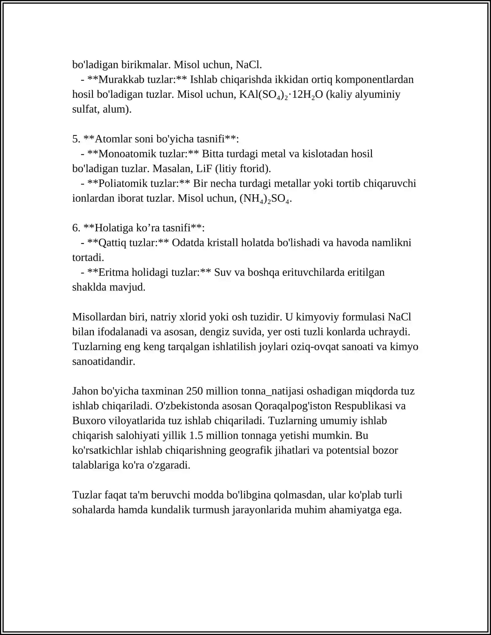 KIMYOVIY KIMYONING ASOSIY SINFLARI TUZLAR 4