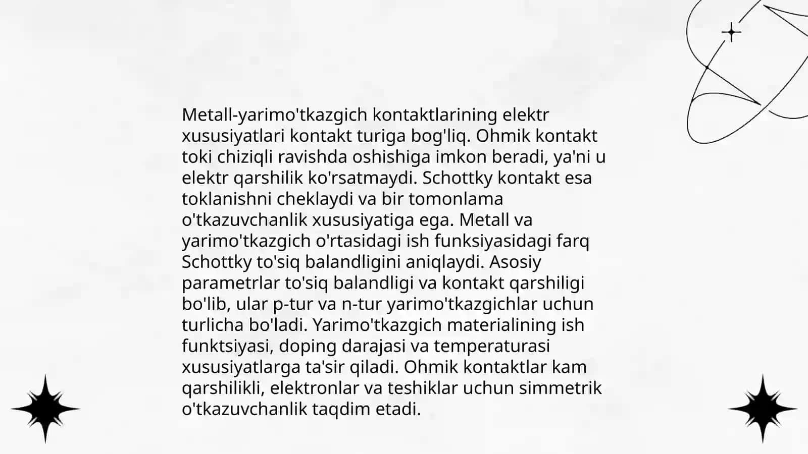 Metall-yarimo'tkazgich kontakti 4