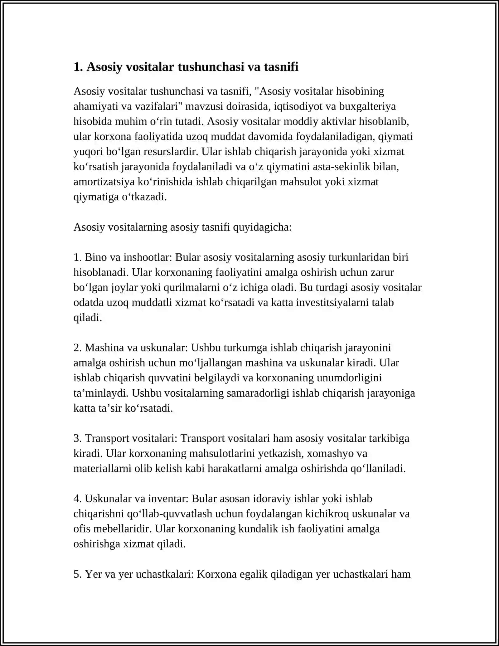 ASOSIY VOSITALAR HISOBINING AHAMIYATI VA VAZIFALARI 4