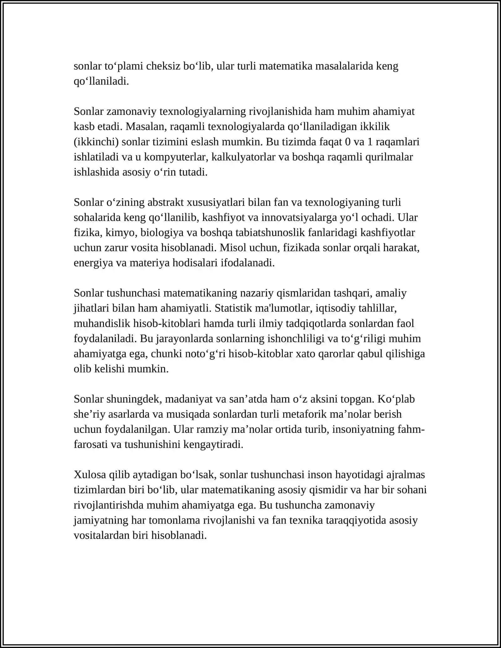 EGMA VA TIMSS XALQARO BAHOLASH DASTURIDA "MIQDOR"MAZMUN SOHASIGA OID TOPSHIRIQLAR 4