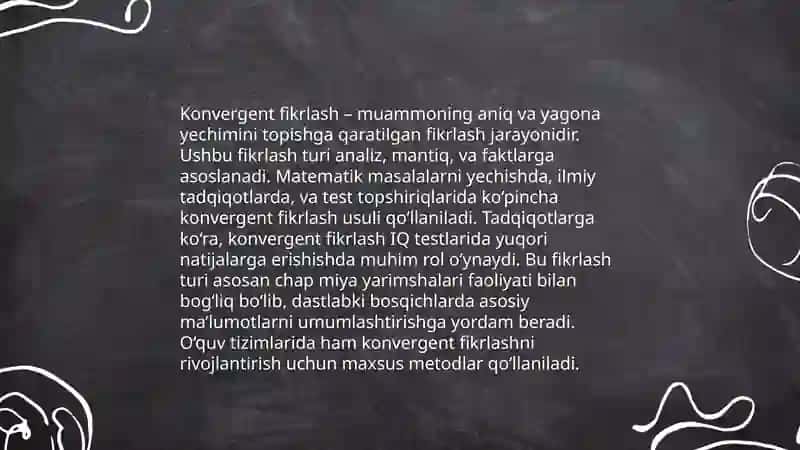 Divergent va konvergent fikrlash 4