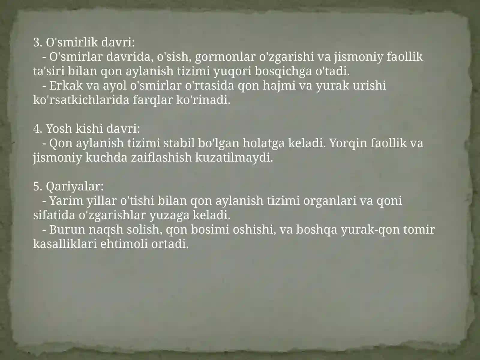 Qon aylanish tizimining yoshga xos xususiyatlari va vazifalari 4