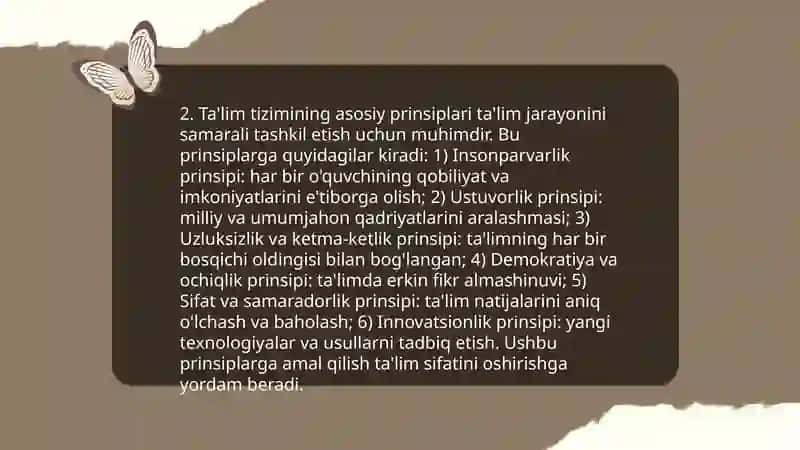 "Ta'lim toʻgrisida"gi Qonunning tuzilishi va umumiy tahlili 4
