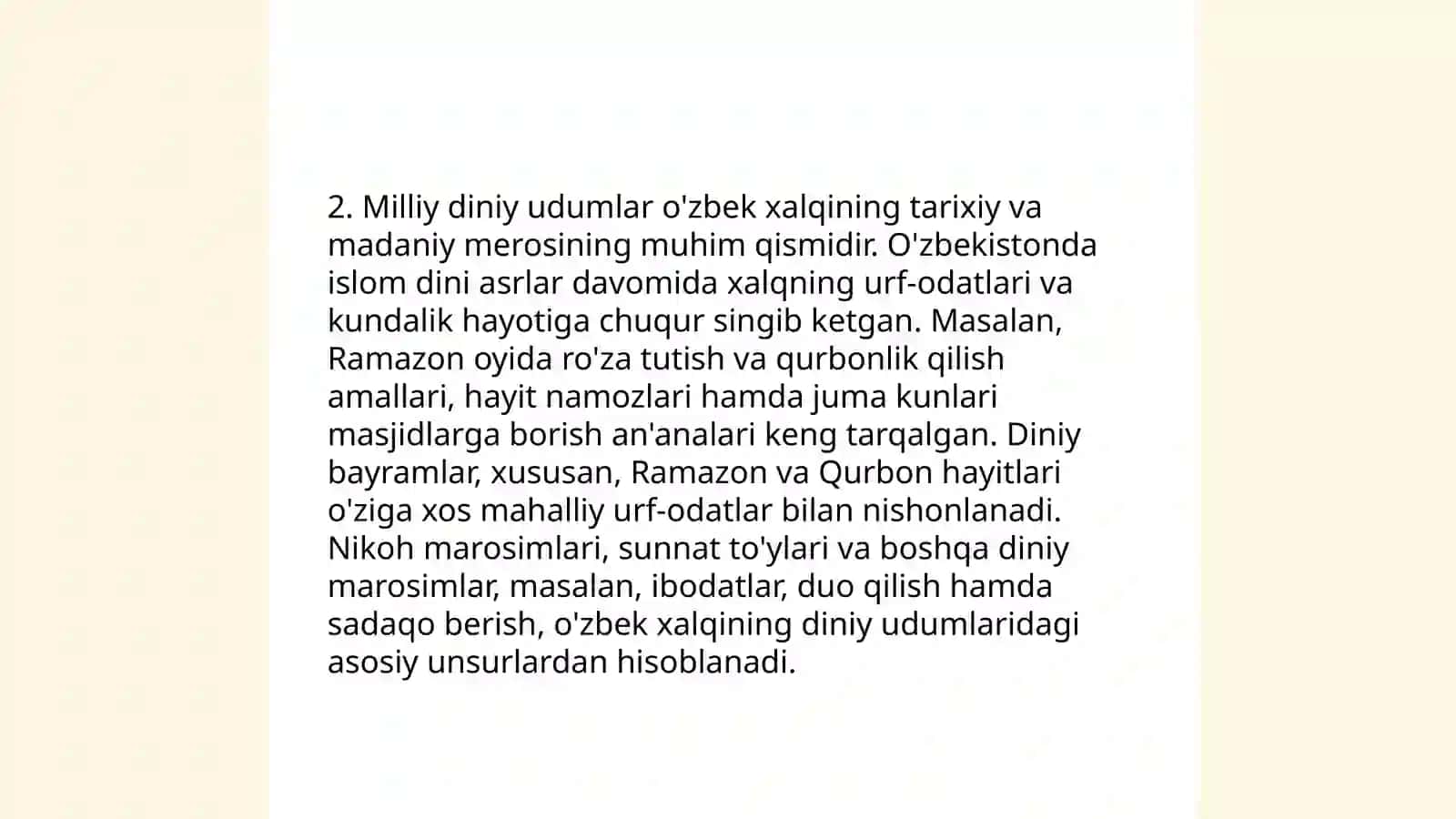 Milliy dinlar 4