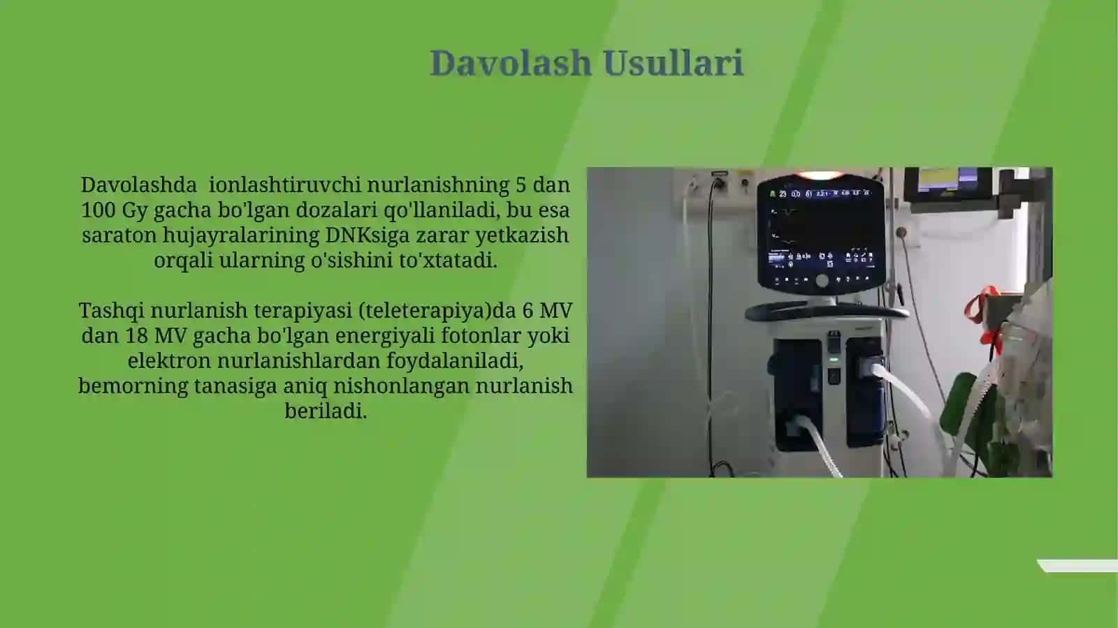 Ionlantiruvchi nurlanishdan davolashda foydalanish 4