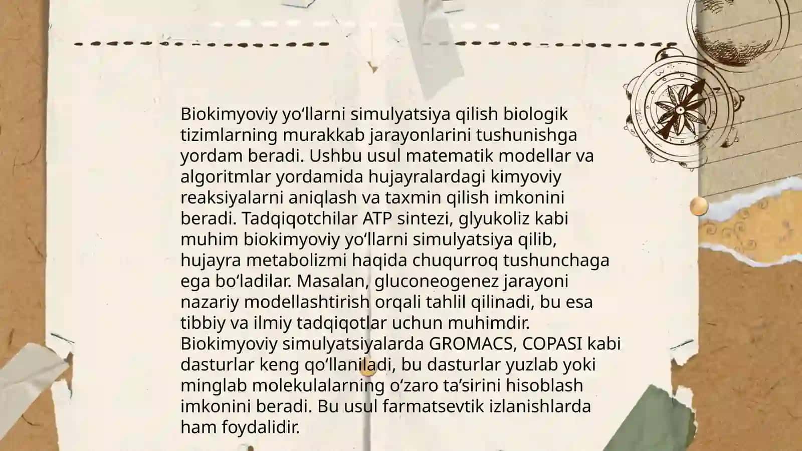 Biokimyoviy evalutsiya bosqichlarini modellashtirish 4