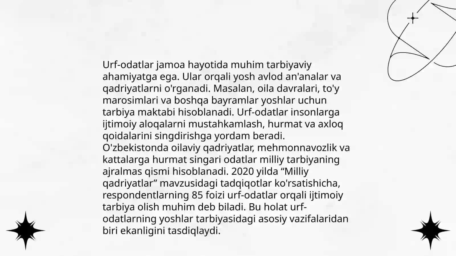Etnopedagogika urf-odatlarning yangicha sharoitlarini talqini sifatida 4