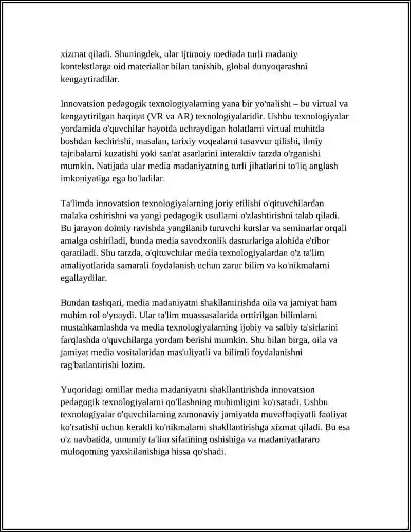 MEDIA MADANIYAT VA INNOVATSION PEDAGOGIKA 4