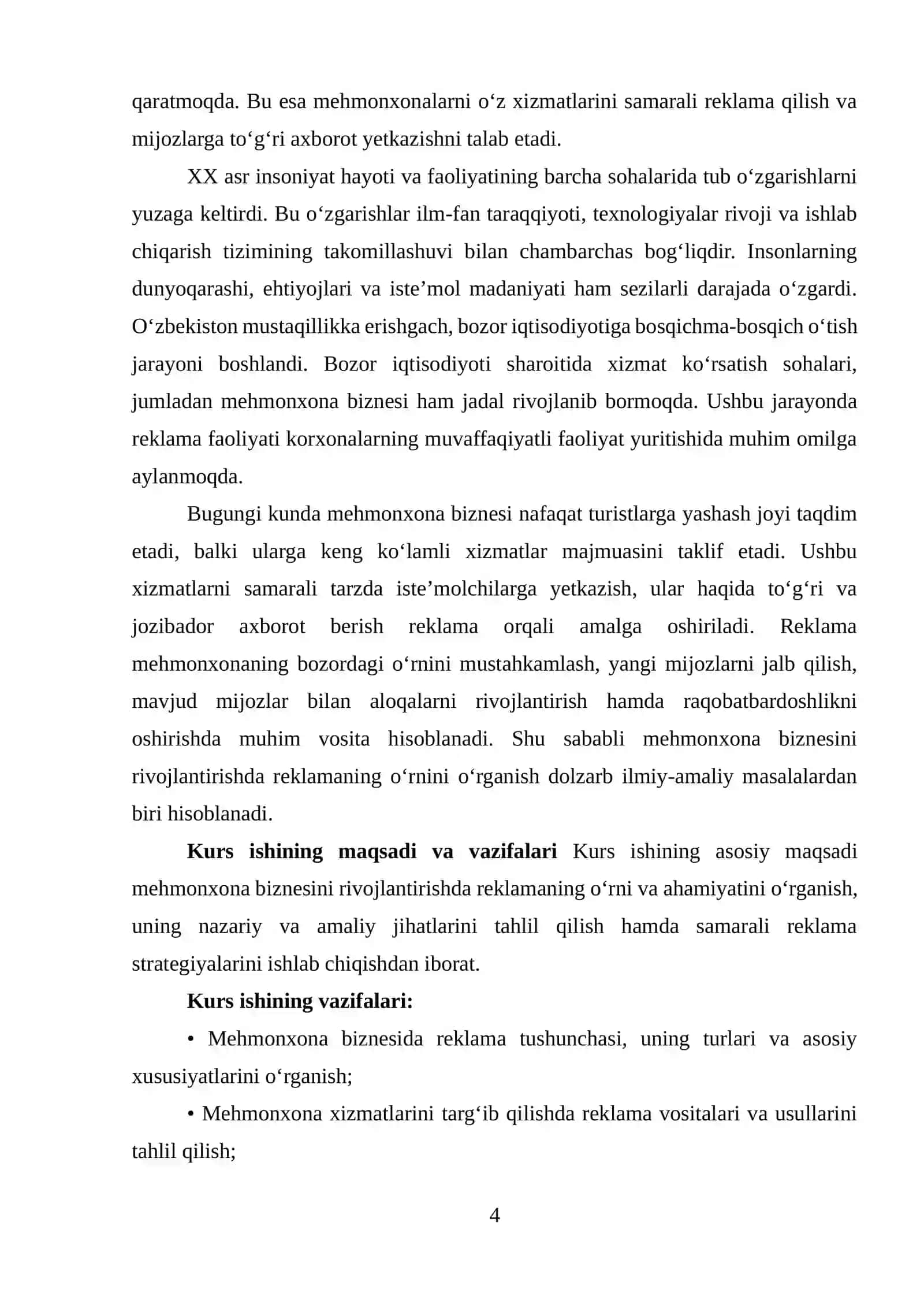 Mehmonxona biznesini rivojlantirishda reklamaning o’rni 4