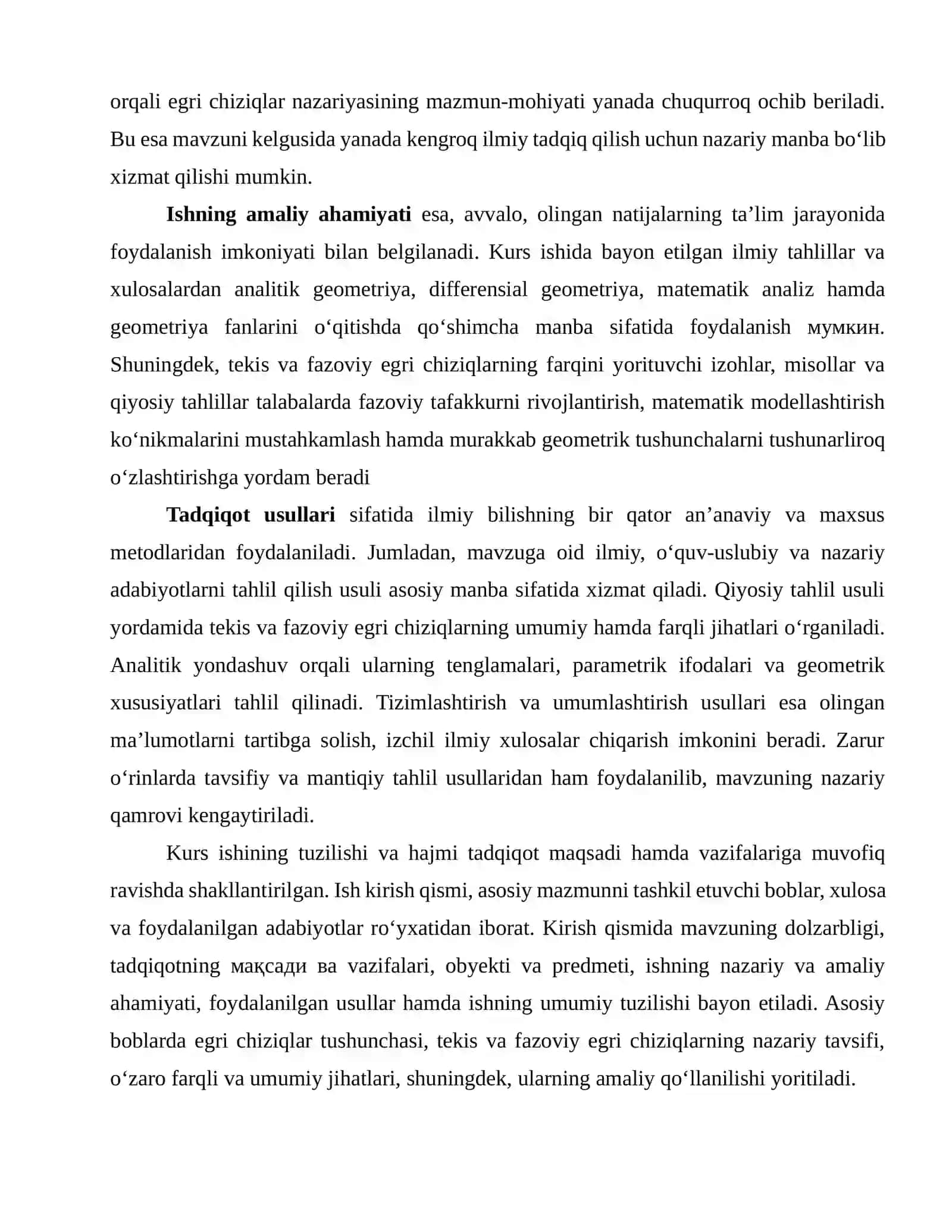 Tekis va Fazoviy Egri Chiziqlar Farqi 4