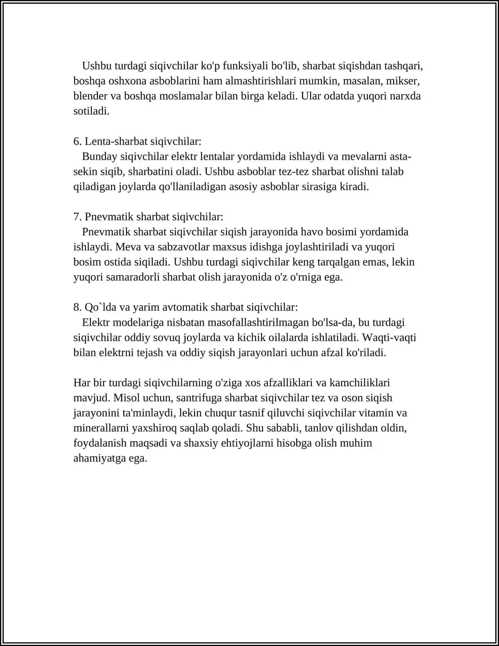 ELEKTR SHARBAT SIQIVCHI ASBOBLAR 4