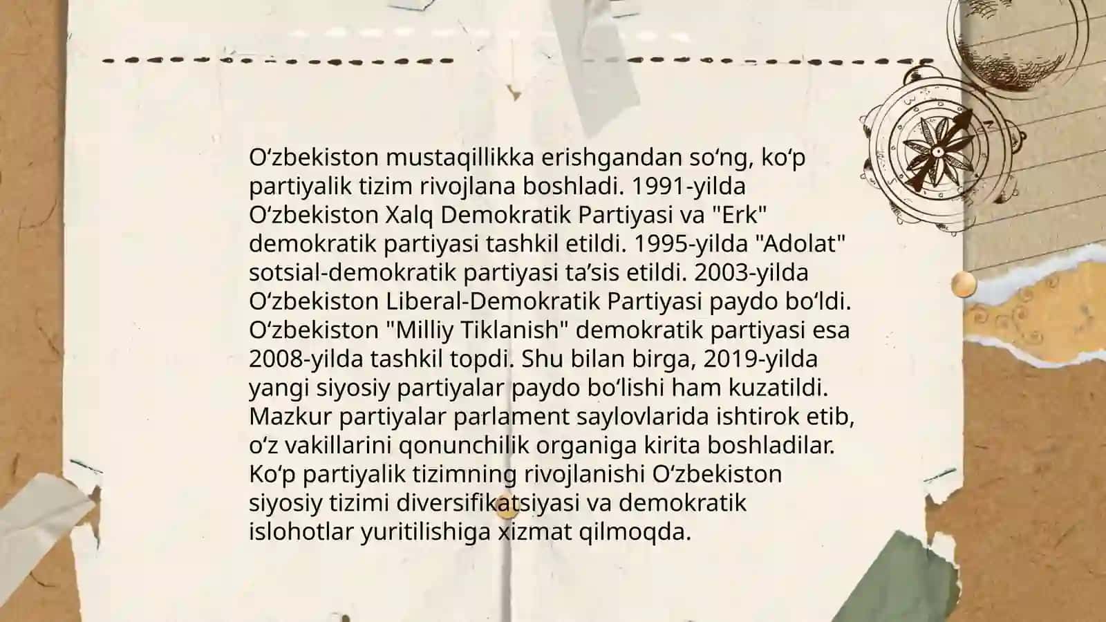 O'zbekistonda ko'p partiyalik tizimning shakillanishi va uning ahamiyati 4