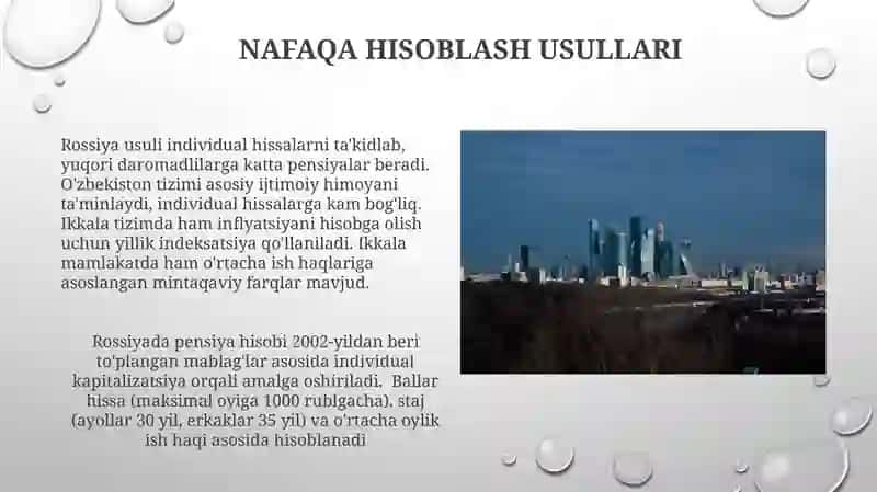 Rossiya pensiya tizimi va Oʻzbekistonda pensiya tizimi haqida 4