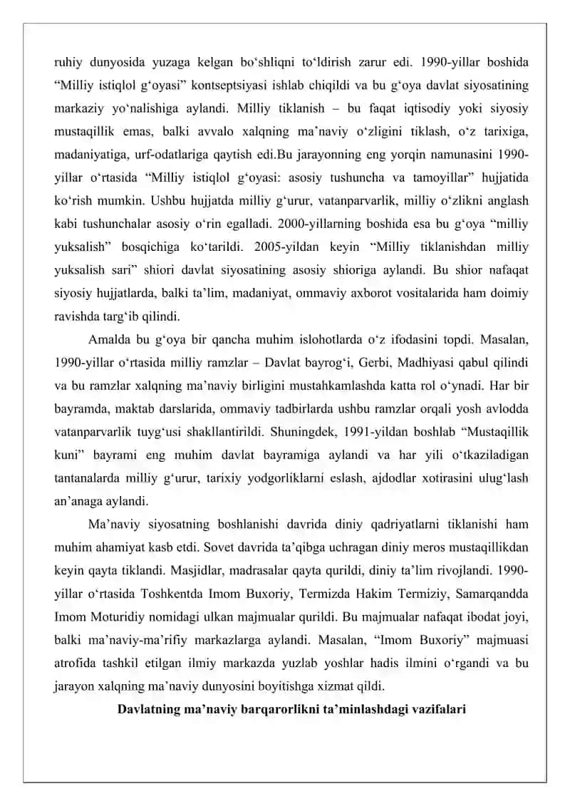 Mustaqillik davrida ma’naviyat siyosati 4