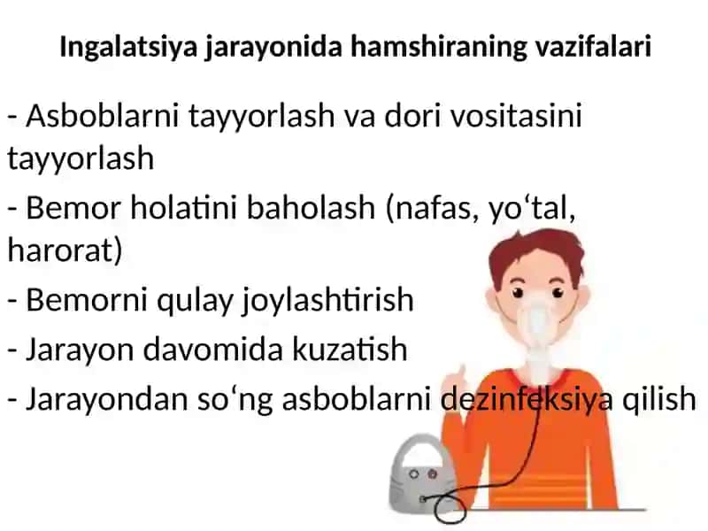 Ingalyatsiya va ajralmalarni so'rib olish 4