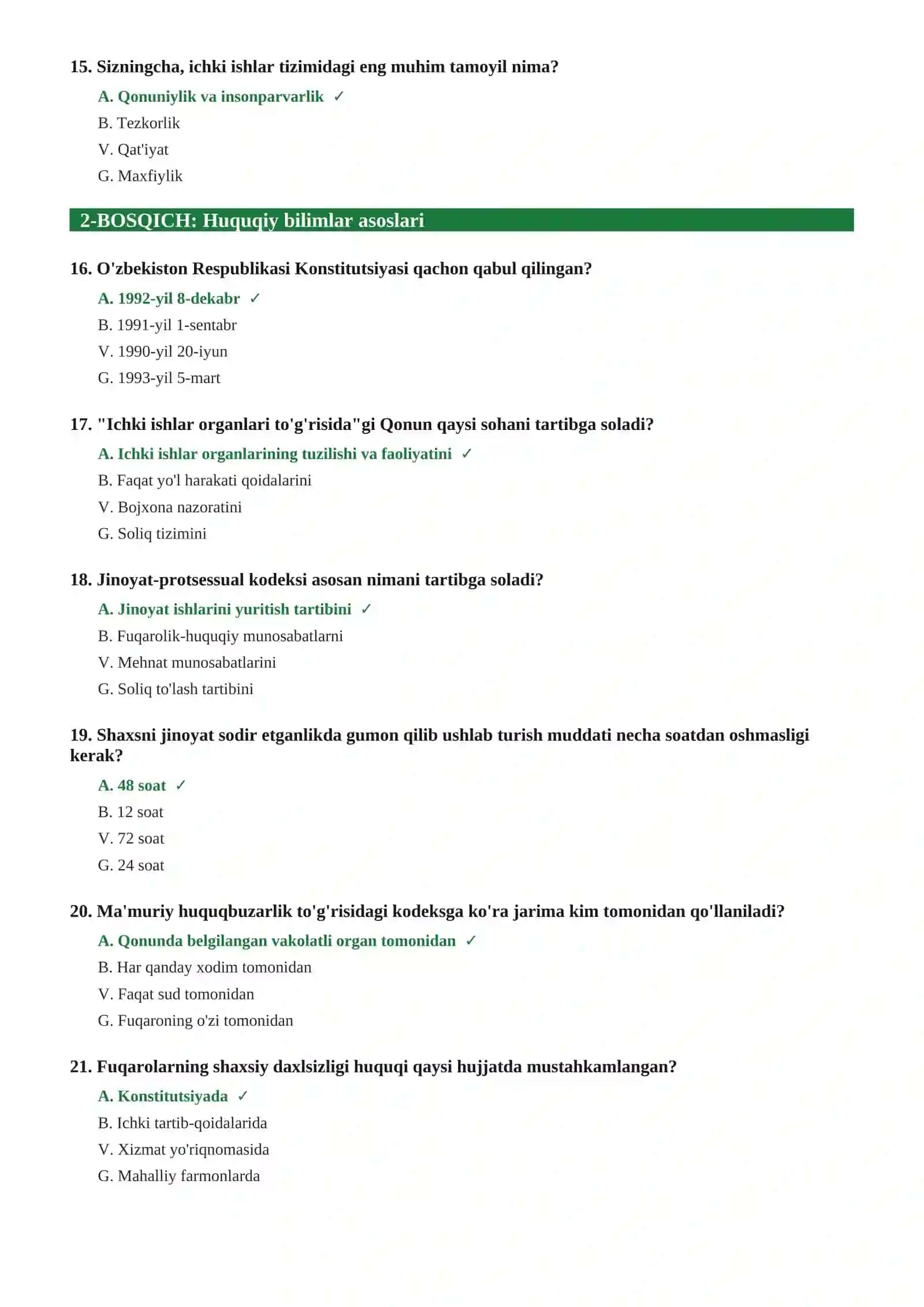 IIB test savollari 2026 4