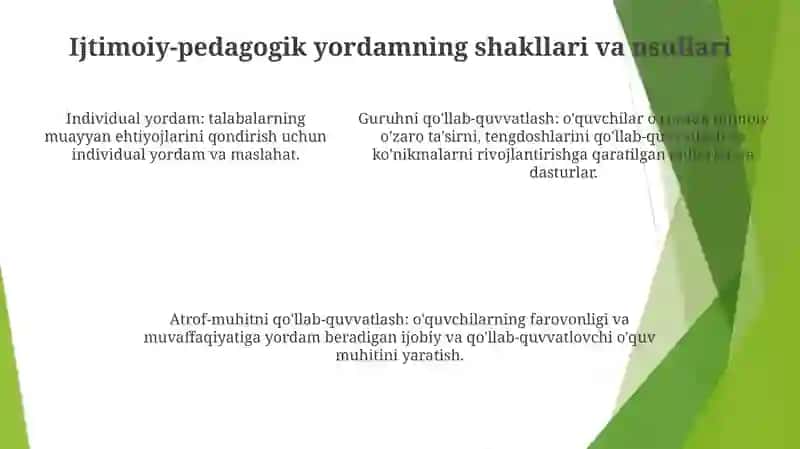 Kasb Hunar Maktabi OʻQuvchilarini Ijtimoiy- Pedagogik QoʻLlab- Quvvatlash 4