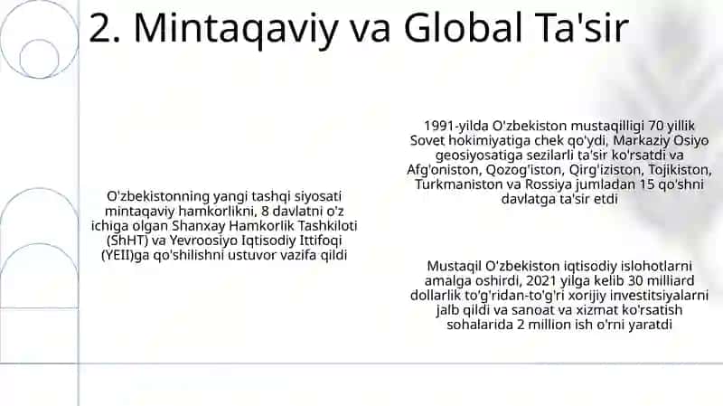 Mustaqil Oʻzbekiston Respublikasining tashkil topishi va uning tarixiy ahamiyati 4