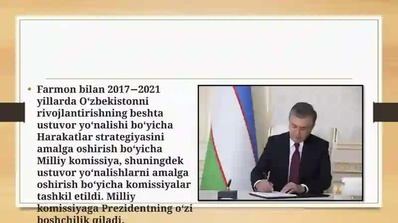 Harakatlar strategiyasida davlat, jamiyat va shaxsga oid sohalarini liberallashtirish, isloh qilish va modernizatsiyalash 4