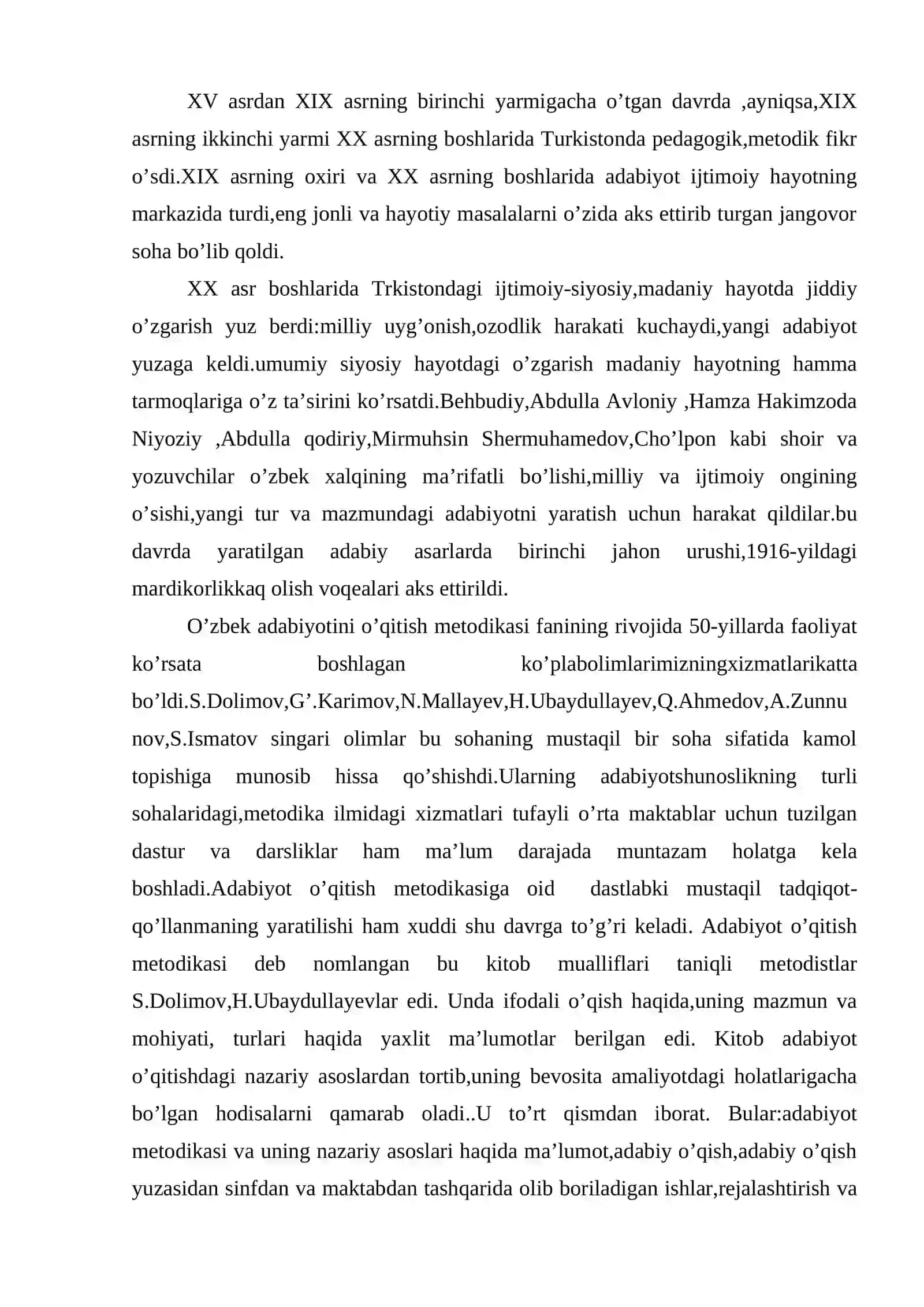 Adabiyot o’qitish metodikasi tarixidan. 4