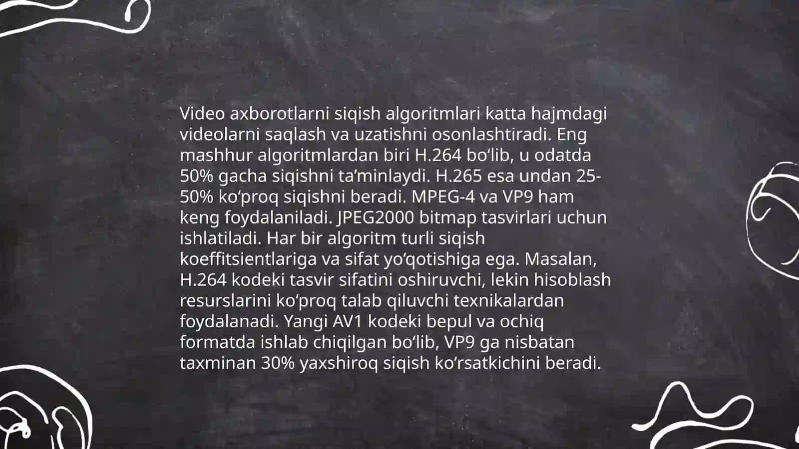 Audio va video axboratlarni kodlash, ularni qayta ishlash 4